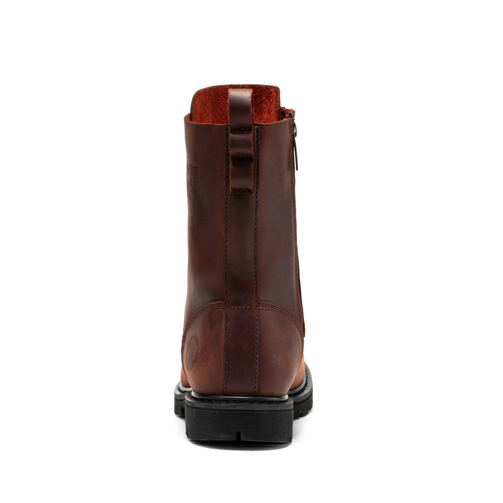 ROCKROOSTER Mantua Men's 8 inch Zip-sided Soft Toe Lug Sole Work Boots SAP130