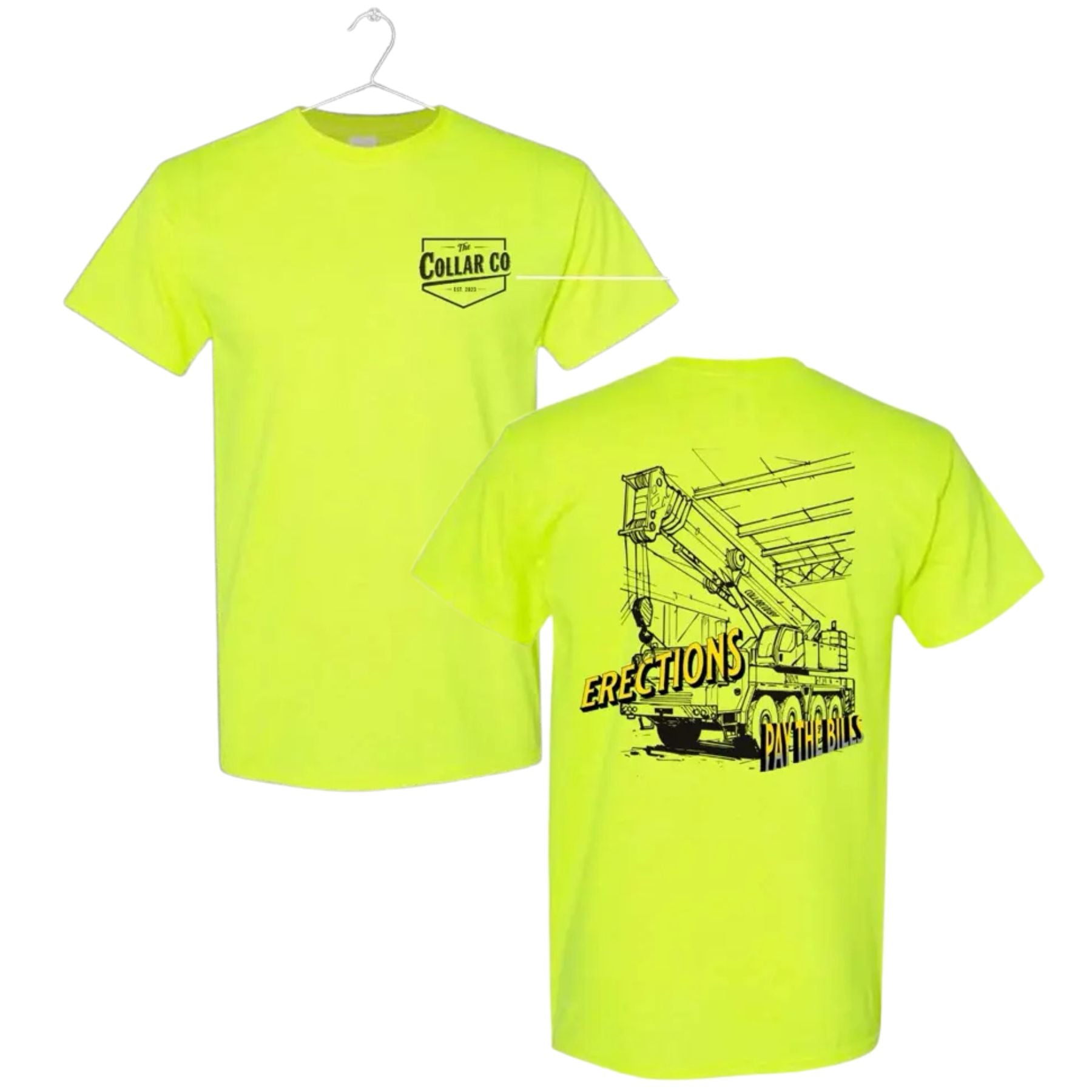Crane Operator T-Shirt - "Pays the Bills" Blue Collar Work Tee, Men's Apparel Top