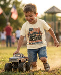 RED WHITE AND RUMBLE TEE - VINTAGE CREAM